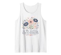 Citation de Foi Florale chrétienne « God is Working » Débardeur