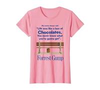 Citation de Forrest Gump Life Was Like A Box of Chocolates T-Shirt, Femme, Rose, L