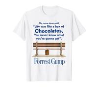 Citation de Forrest Gump Life Was Like A Box of Chocolates T-Shirt, Homme, Blanc, XL