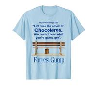 Citation de Forrest Gump Life Was Like A Box of Chocolates T-Shirt, Homme, Bleu Céleste, XL