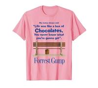 Citation de Forrest Gump Life Was Like A Box of Chocolates T-Shirt, Homme, Rose, S