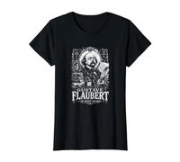 Citation de Gustave Flaubert The Perfect Sentence T-Shirt Graphique avec Valeur, Femme, Noir, XL