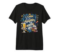 Citation de Hanoukka L'Chaim to Life Laughter and Latkes Jews T-Shirt Haut de Gamme