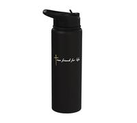 Citation de Jésus véritable ami pour la vie avec la croix Stainless Steel Insulated Water Bottle
