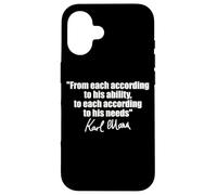 Citation de Karl Marx : à chacun selon ses besoins en capacité Coque pour iPhone 16