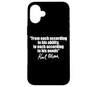 Citation de Karl Marx : à chacun selon ses besoins en capacité Coque pour iPhone 16 Plus
