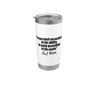 Citation de Karl Marx : à chacun selon ses besoins en capacité Gobelet isotherme en acier inoxydable double paroi