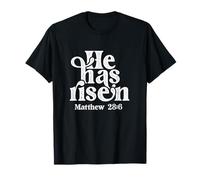Citation de la Bible de Pâques chrétienne He Has Risen Vintage Retro T-Shirt
