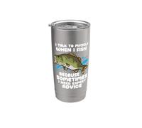 Citation de la saison de pêche à la ligne I Talk To Myself When I Fish Gobelet isotherme en acier inoxydable double paroi