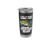 Citation de la saison de pêche à la ligne I Talk To Myself When I Fish Gobelet isotherme en acier inoxydable double paroi