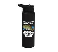 Citation de la saison de pêche à la ligne I Talk To Myself When I Fish Stainless Steel Insulated Water Bottle