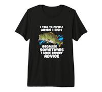 Citation de la Saison de pêche à la Ligne I Talk to Myself When I Fish T-Shirt Haut de Gamme