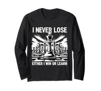 Citation de l'amant de Joueur d'échecs I Never Lose Either I Win Or Learn Manche Longue