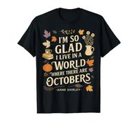Citation de littérature d'automne Octobre Anne T-Shirt Graphique avec Valeur
