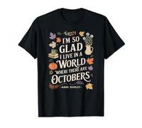Citation de littérature d'automne Octobre Anne T-Shirt Graphique avec Valeur