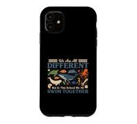 Citation de l'océan We are Different But We All Swim Together Coque pour iPhone 11