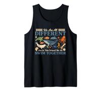 Citation de l'océan We are Different But We All Swim Together Débardeur
