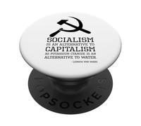 Citation de Ludwig Von Mises - Philosophie libertaire - Socialisme PopSockets PopGrip Adhésif