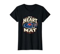 Citation de Lutte colorée My Heart is on That Mat T-Shirt Graphique avec Valeur