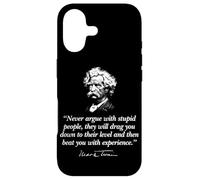 Citation de Mark Twain Never Argue with Stupid People Coque pour iPhone 17