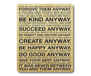 Citation De Mère Teresa Mouse Pad Base en Caoutchouc Tapis De Souris Douce Tapis Souris pour Bureau Pc Travail 25X30Cm