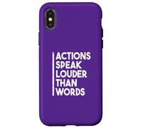 Citation de Motivation Actions Speak Louder Than Words Coque pour iPhone X/XS
