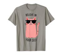 Citation de Motivation « Cat Always Believe in Yourself » pour Homme et Femme T-Shirt
