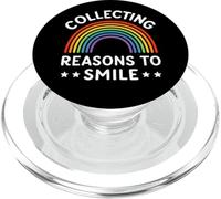 Citation de Motivation Collecting Reasons to Smile Rainbow PopSockets PopGrip pour MagSafe