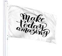 Citation de motivation Drapeau 0,9 x 1,5 m Faire aujourd'hui Incroyable Mot positif Drapeaux extérieurs Grand Bienvenue Yard Bannières Maison Jardin Cour Pelouse Décor Noir Blanc