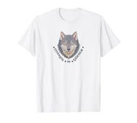 Citation de Motivation esthétique avec Motif Loup Strength in Silence T-Shirt Graphique avec Valeur, Homme, Blanc, M