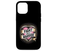 Citation de Motivation « Fight Like a Warrior Strong Heart » Coque pour iPhone 12/12 Pro