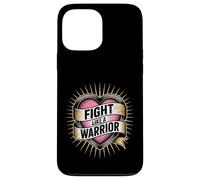 Citation de Motivation « Fight Like a Warrior Strong Heart » Coque pour iPhone 13 Pro Max