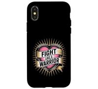 Citation de Motivation « Fight Like a Warrior Strong Heart » Coque pour iPhone X/XS