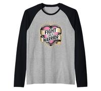 Citation de Motivation « Fight Like a Warrior Strong Heart » Manche Raglan