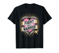 Citation de Motivation « Fight Like a Warrior Strong Heart » T-Shirt