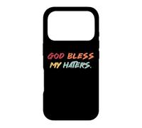 Citation de Motivation God Bless My Haters Coque pour iPhone 17 Pro