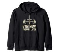 Citation de Motivation Gym Now Therapy Later Fitness Sweat à Capuche