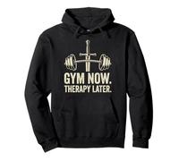 Citation de Motivation Gym Now Therapy Later Fitness Sweat à Capuche