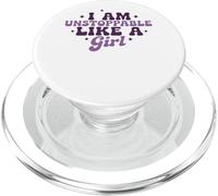 Citation de motivation I Am Unstoppable Like A Girl PopSockets PopGrip pour MagSafe