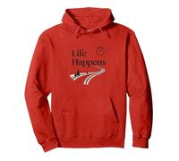 Citation de Motivation « It is What It is : Life Happens » Sweat à Capuche, Unisexe pour Adultes, Rouge, XXL