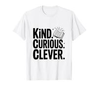 Citation de Motivation Kind Curious Clever Mindset T-Shirt