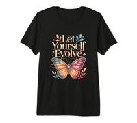 Citation de Motivation Let Yourself Evolve Butterfly T-Shirt Haut de Gamme