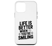Citation de Motivation Life is Better When You're Smiling Coque pour iPhone 12 Mini