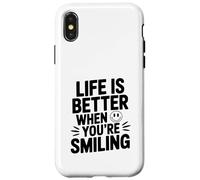 Citation de Motivation Life is Better When You're Smiling Coque pour iPhone X/XS