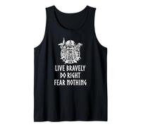 Citation de Motivation Nordique - Live Bravely - Viking God Odin Débardeur
