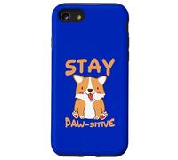 Citation de Motivation pour Chien Mignon « Stay Paw-sitive » Coque pour iPhone SE (2020) / 7/8