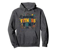 Citation de Motivation pour Faire du Fitness Une éducation Physique Amusante Sweat à Capuche, Unisexe pour Adultes, Chiné Foncé, XL