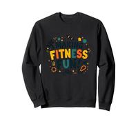 Citation de Motivation pour Faire du Fitness Une éducation Physique Amusante Sweatshirt, Unisexe pour Adultes, Noir, M