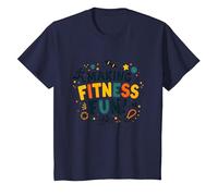 Citation de Motivation pour Faire du Fitness Une éducation Physique Amusante T-Shirt, Enfant, Bleu Marine, 8 Ans