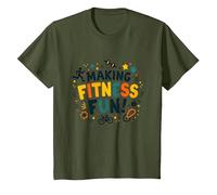 Citation de Motivation pour Faire du Fitness Une éducation Physique Amusante T-Shirt, Enfant, Olive, 8 Ans